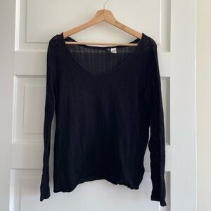 Black Knit Women's Top